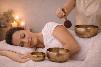 Klangschalenmassage Einseitig, ca. 45 Minuten